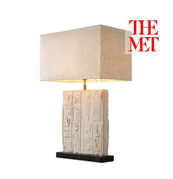 Table Lamp Hathor Sandstone Finish Including Shade