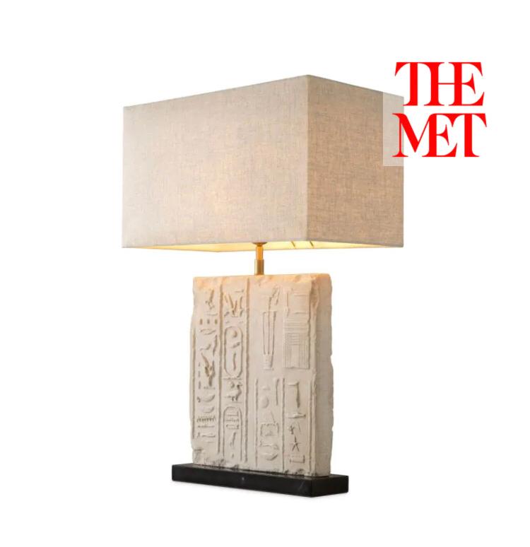 Table Lamp Hathor Sandstone Finish Including Shade