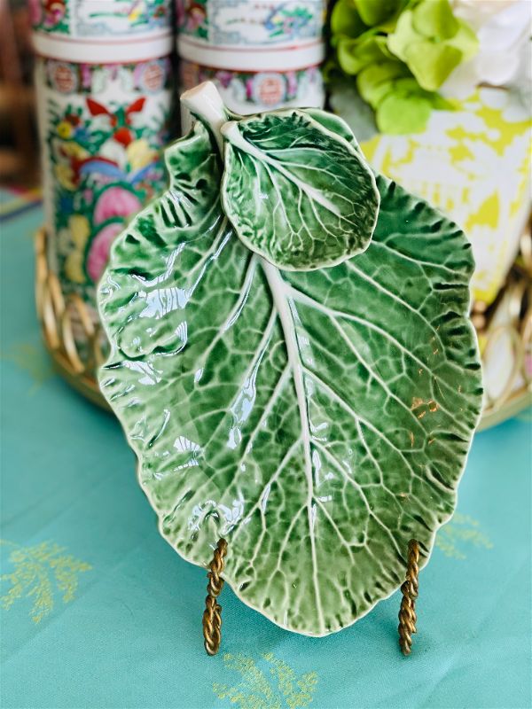 Cabbage Leaf with Bowl 34cm Natural