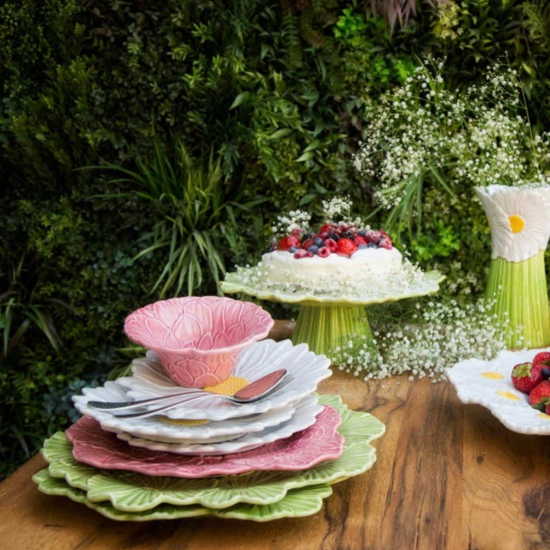 Maria Flower Dessert Plate Hollyhock Set of 4