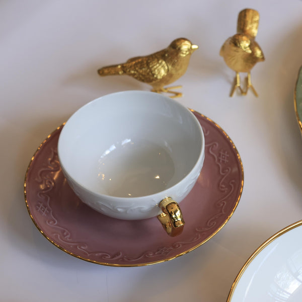 Vivian Rose Set of 2 Tea Cups and Saucers