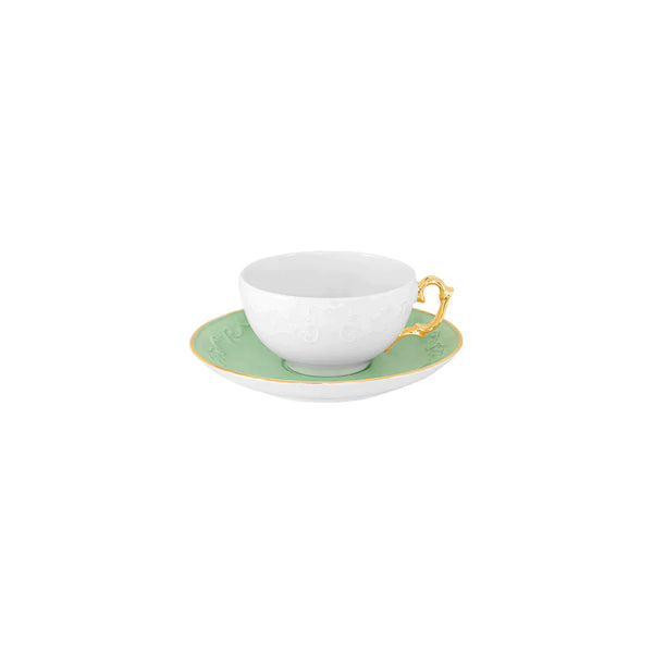 Vivian Mint Set of 4 Tea Cups & Saucers
