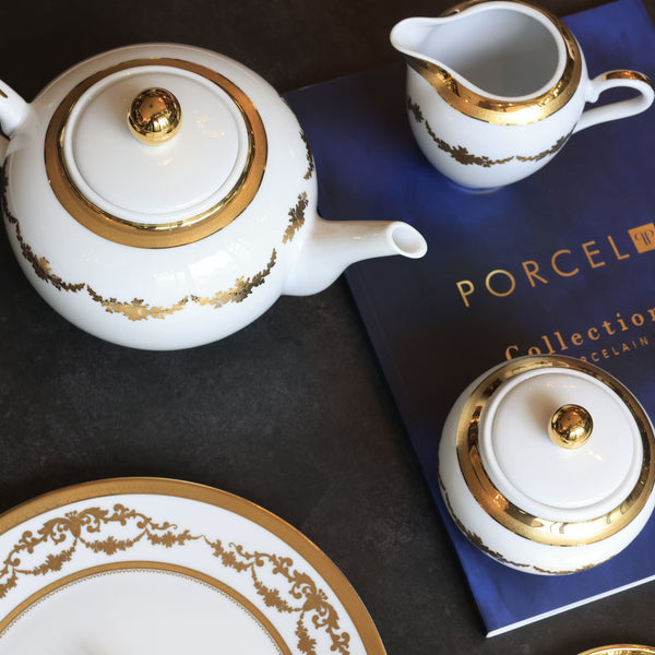 Porcel Imperio Gold Tea Set White