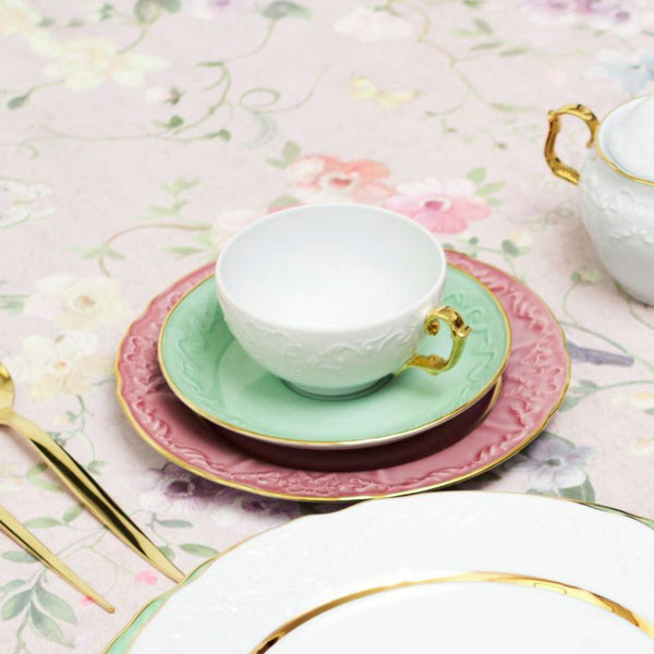 Vivian Mint Set of 4 Tea Cups & Saucers