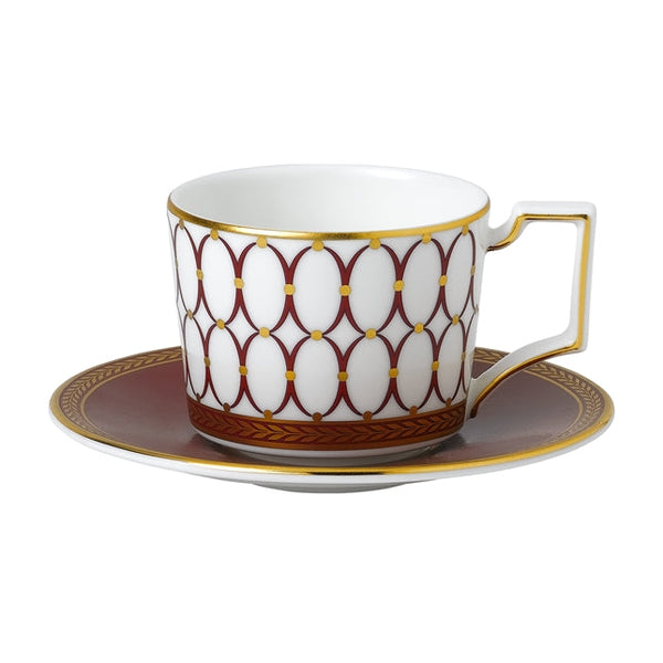 Renaissance Red Espresso Cup & Saucer Set of 4