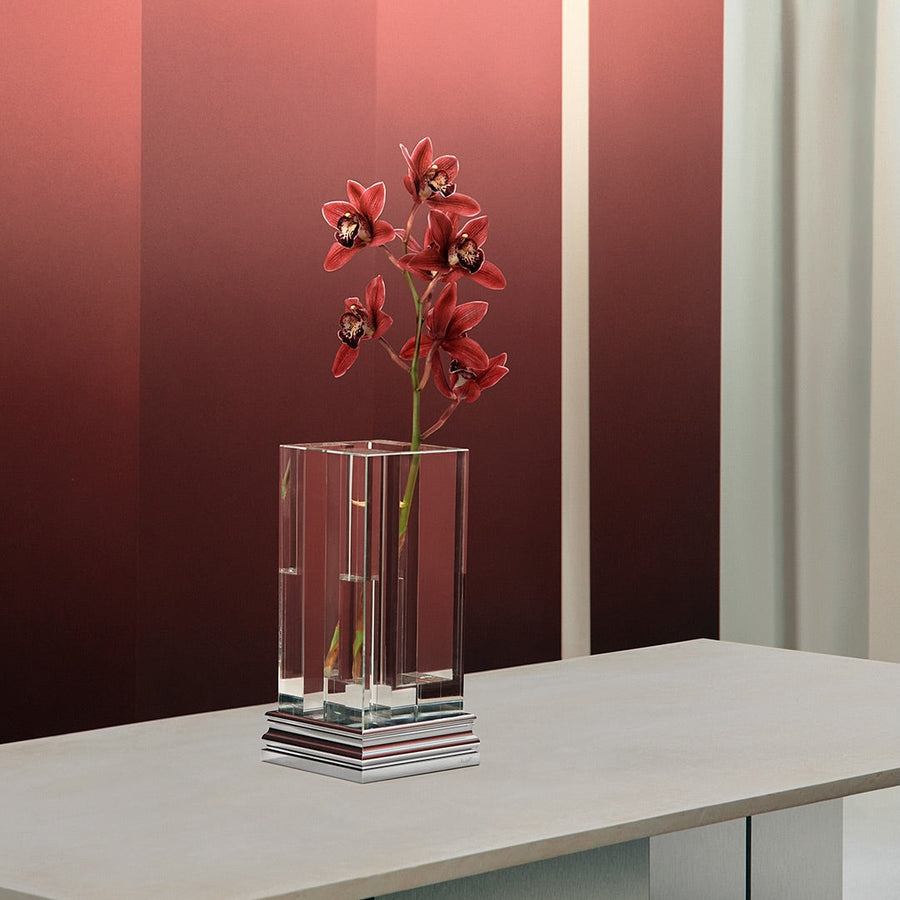 Perspectives  Glass & Chrome Aluminium Vase