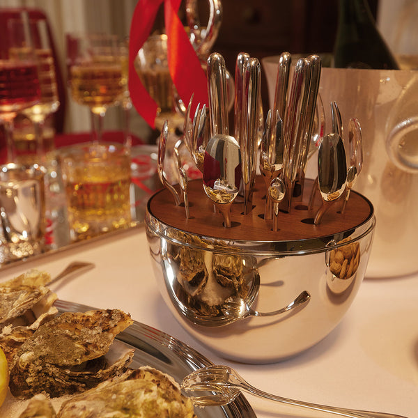 Mood Party 24-Piece Silver Plated Flatware Set with Chest
