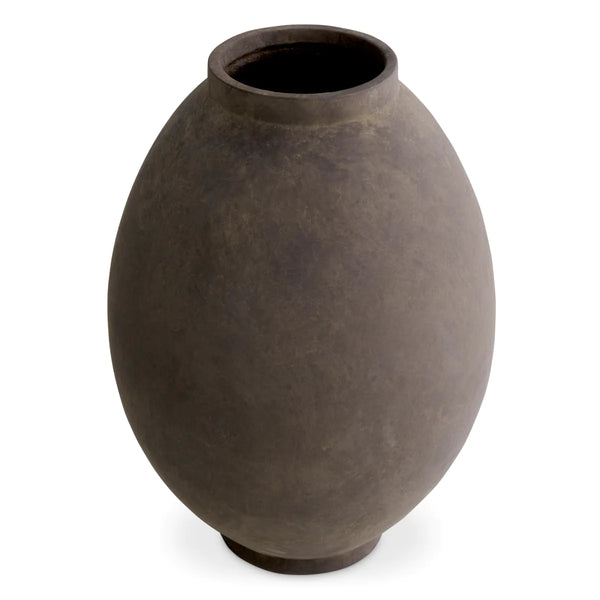Vase Moon Jar Taupe Finish L
