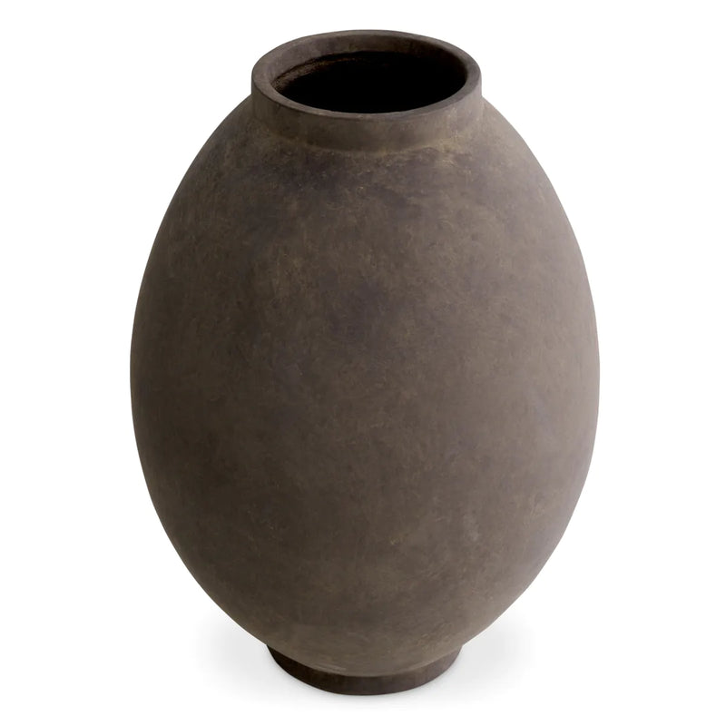 Vase Moon Jar Taupe Finish L
