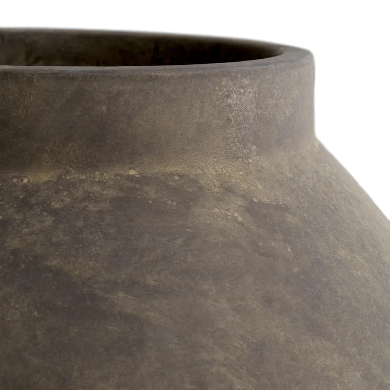 Vase Moon Jar Taupe Finish L