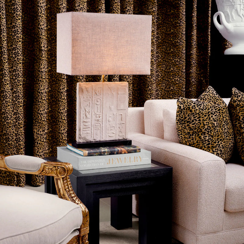 Table Lamp Hathor Sandstone Finish Including Shade