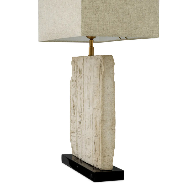 Table Lamp Hathor Sandstone Finish Including Shade