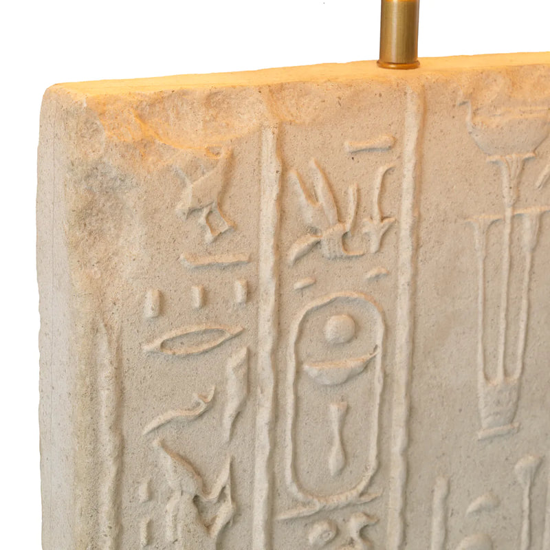 Table Lamp Hathor Sandstone Finish Including Shade