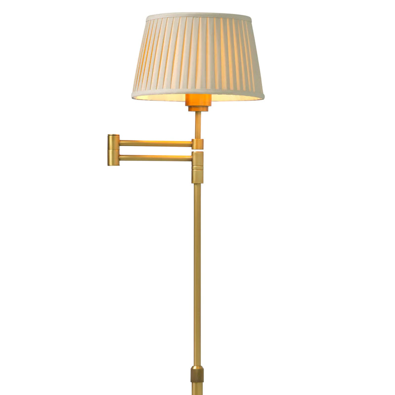 Floor Lamp Corbin Antique Brass Finish Including Beige Pleated Shade