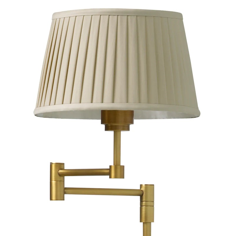 Floor Lamp Corbin Antique Brass Finish Including Beige Pleated Shade