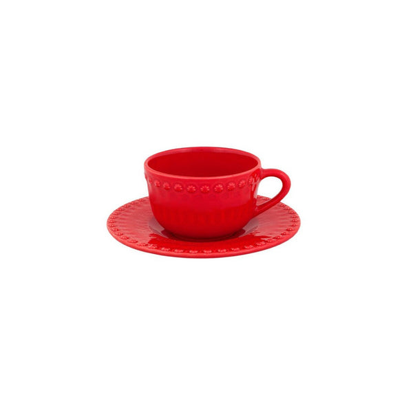 Fantasy Red Set of 2 Tea Cups and Saucers