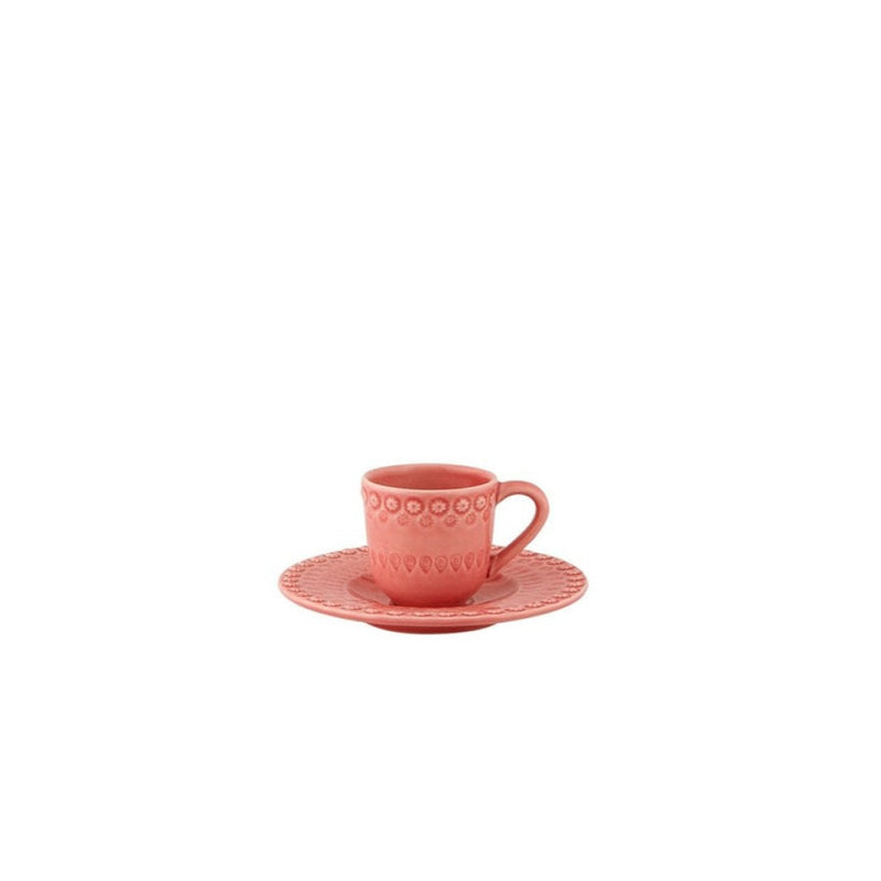 Fantasy Coffee Cup and Saucer Pink