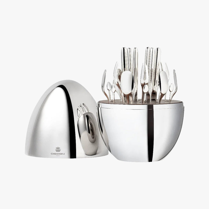 Mood Party 24-Piece Silver Plated Flatware Set with Chest
