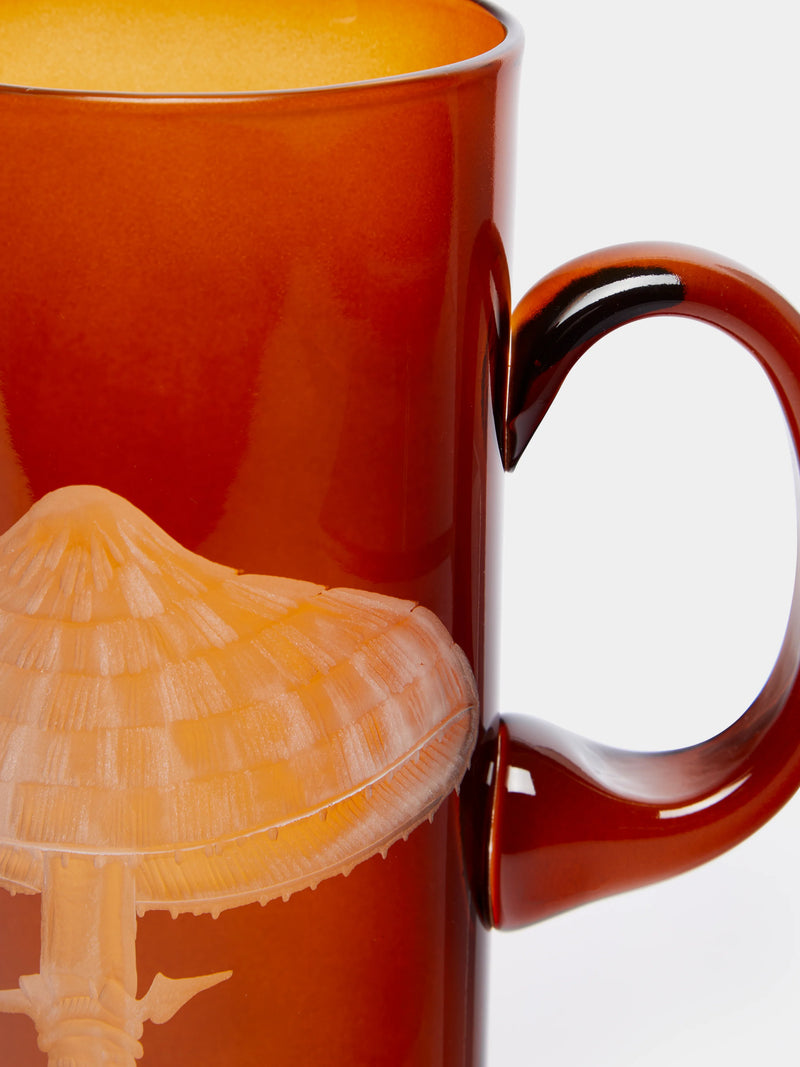 Mushroom Pitcher and Four Tumblers
