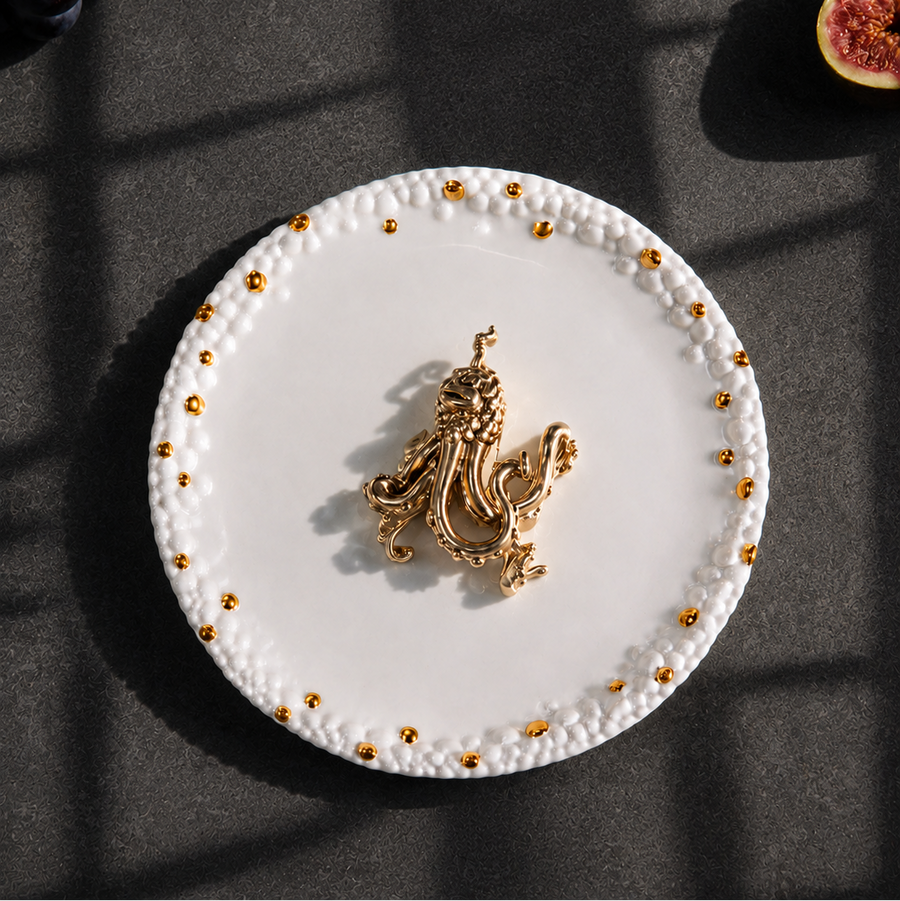 Haas Mojave Bread and Butter Plate - White and Gold