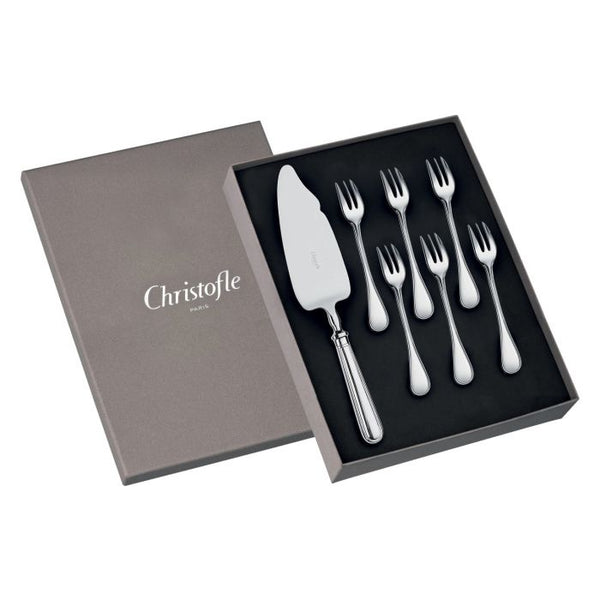 Albi - Silverplate Cake Set with Server & 6 Dessert Forks