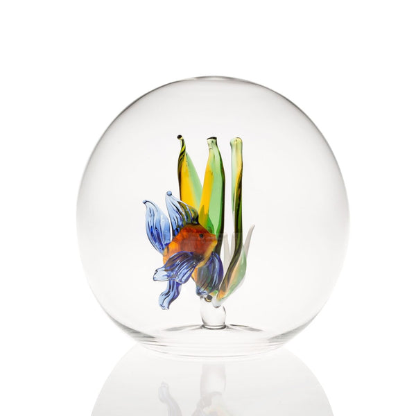 Mini Oasis Spheres with Fish Glass Sculpture
