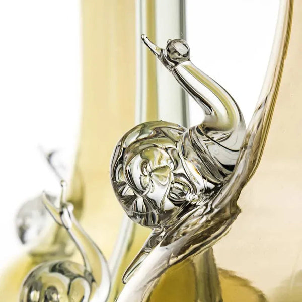 Handcrafted Glass Colored Calla Vase Brown