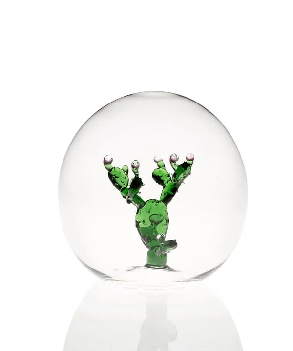 Mini Oasis Spheres with Cactus Glass Sculpture