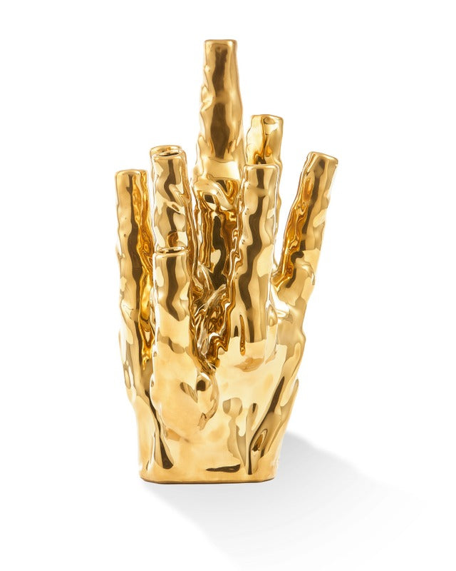 Gold Coral Vase 10-tulips