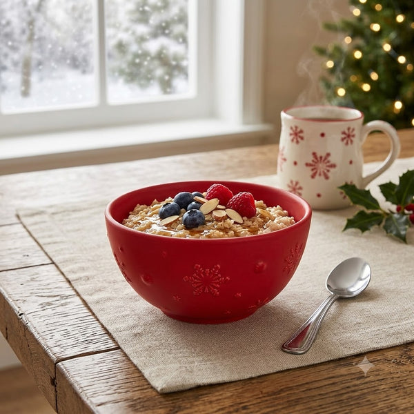 Snowflakes Bowl 15cm Red