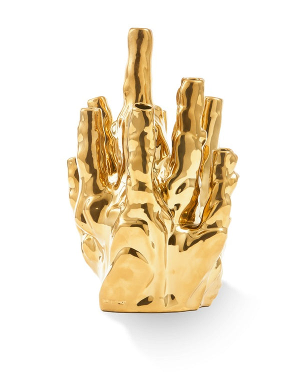 Gold Coral Vase 10-tulips
