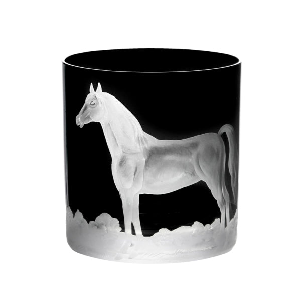Horse Black Double Old Fashioned Pair