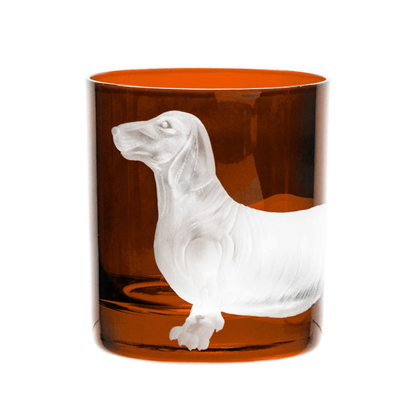 Dachshund Double Old Fashioned Rust S/2