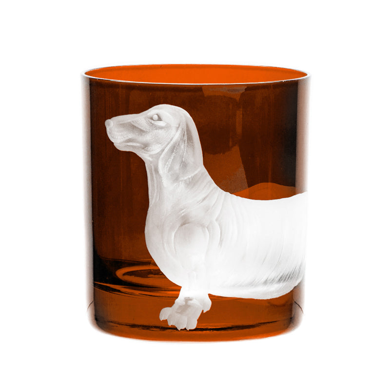 Dachshund Double Old Fashioned Rust S/2