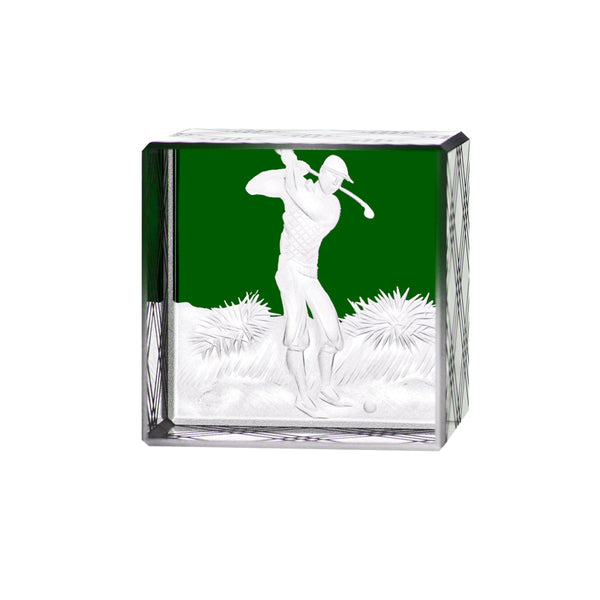Golf Square Paperweight British Racer Green