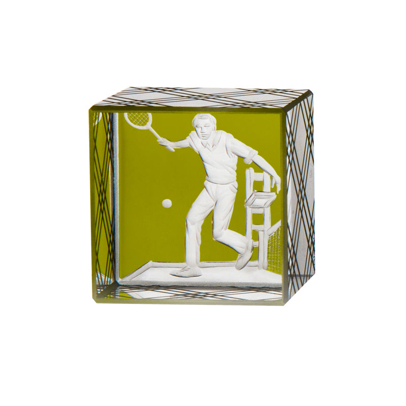 Tennis Square Paperweight Olive