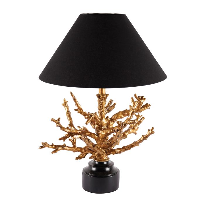 Gold & Black Coral Shape Lamp