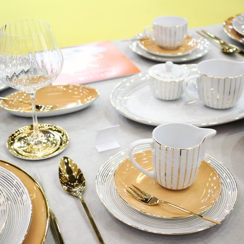 Golden Orbit  Dinner Set For Twelve II