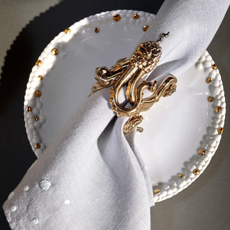 Haas Mojave Bread and Butter Plate - White and Gold