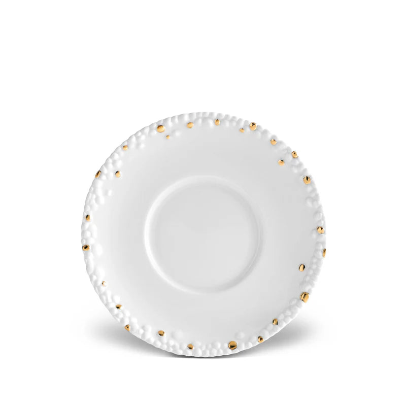 Haas Mojave Saucer - White and Gold