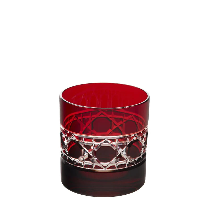 Jacquard Red Old Fashioned Tumbler, Set of 6