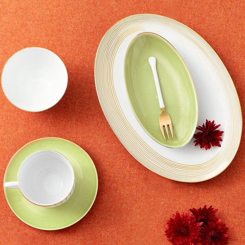 Golden Orbit Plate Setting - Matcha