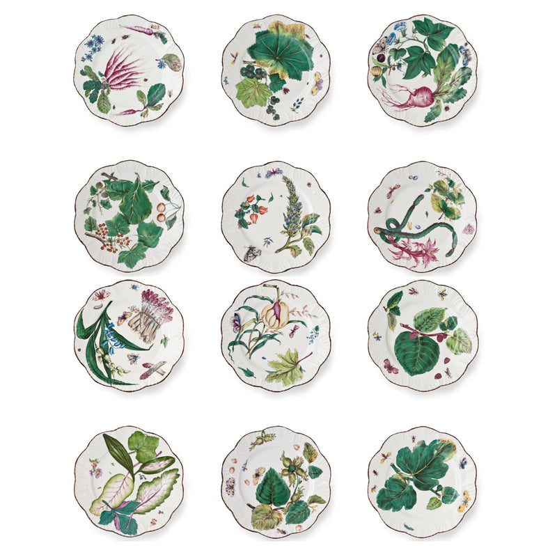 Feuillages 24-Piece Dinner and Dessert Plate Set