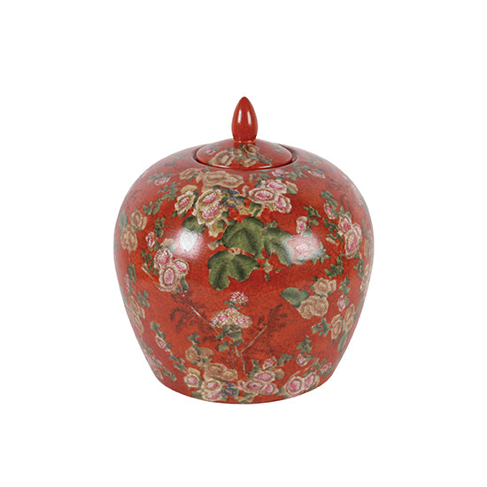 Temple Jar Low China Red