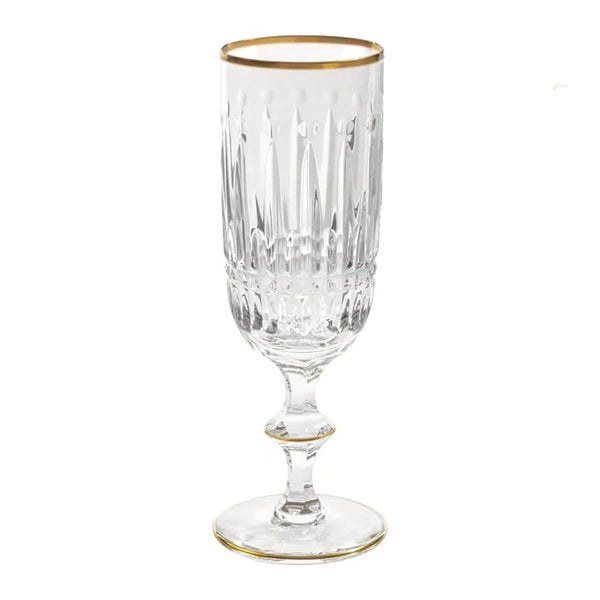 Sophia Gold Inlaid Champagne Flute, Set of 6