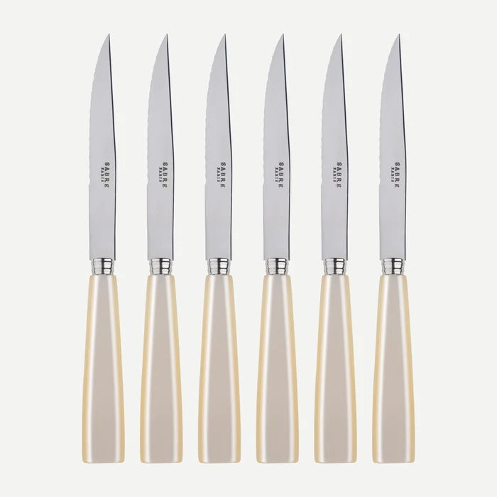 Icône / Set of 6 Steak Knives / Pearl