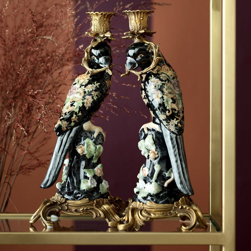 Anna Sui Parrot Candleholder Set of 2