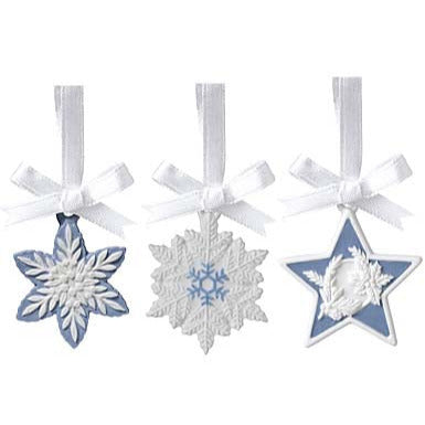 Christmas Snowflakes and Star Charm Ornaments, Set of 3