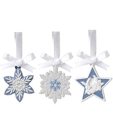Christmas Snowflakes and Star Charm Ornaments, Set of 3