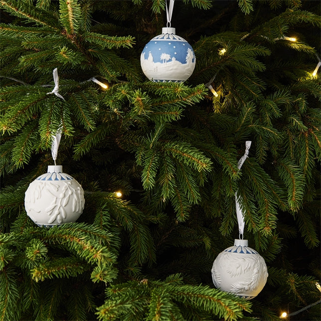 Christmas Frosted Pine Bauble Ornament